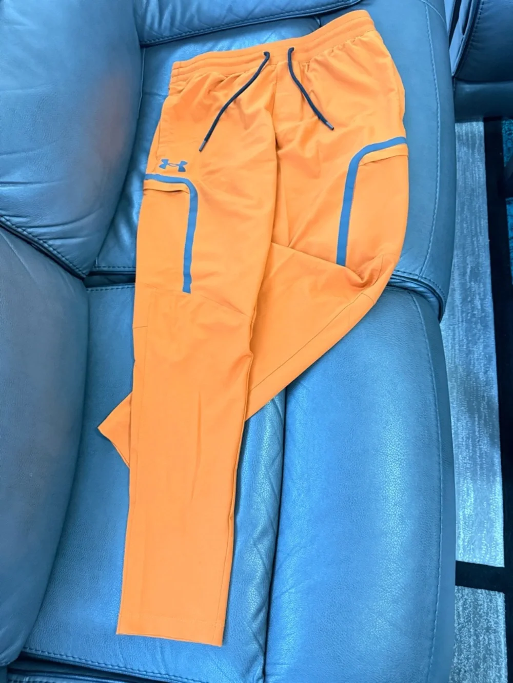 Under Armour Orange Training Joggers with Reflective Trim - Picture 6 of 7